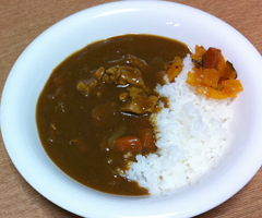 野菜炒めに黒ショウガ